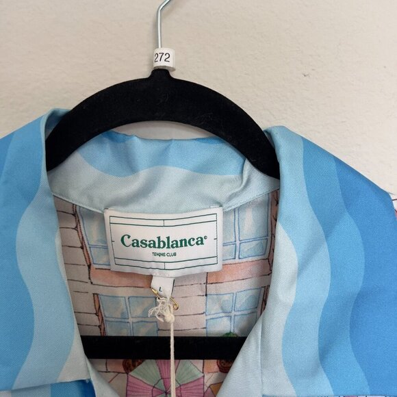 272 NWT Casablanca Le Plongeon Shirt Men Size Large Color Blue - Picture 5 of 10